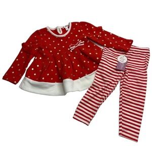 Nannette Kids 2 Piece Outfit Sweatshirt Pants Set Holiday Christmas Size 2T